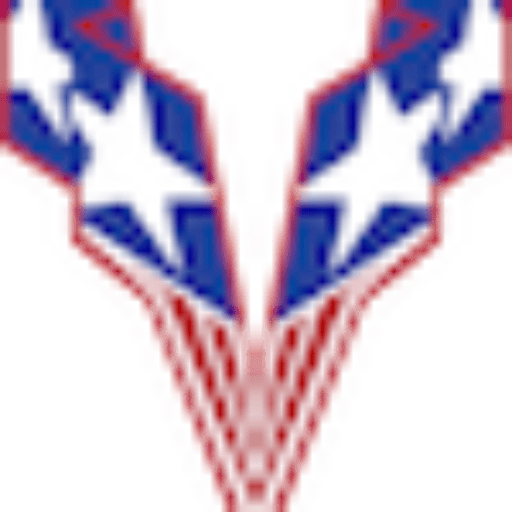 Patriotic emblem shaped like a V