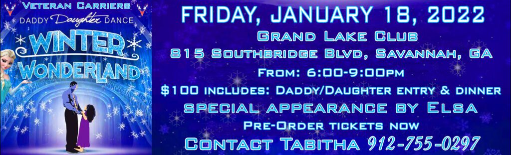 Daddy Daughter Dance Winter Wonderland event flyer.